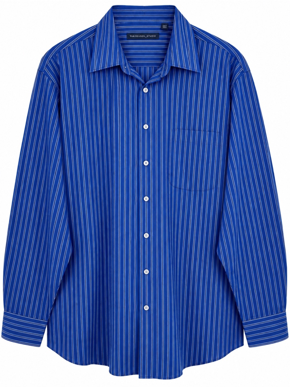 Van Heusen Studio Men’s 3XLT Blue Striped Long Sleeve Button Front Shirt